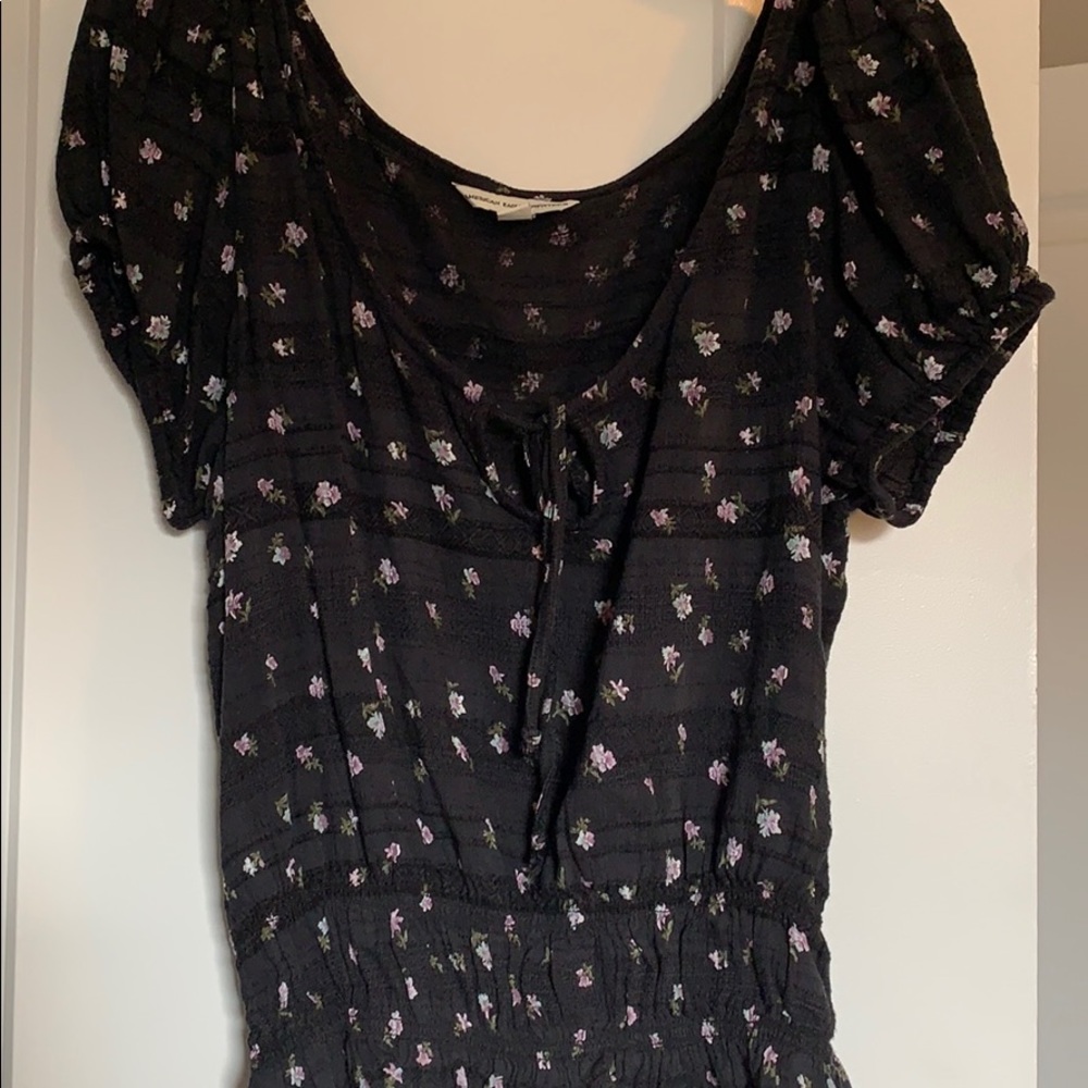 Black floral top